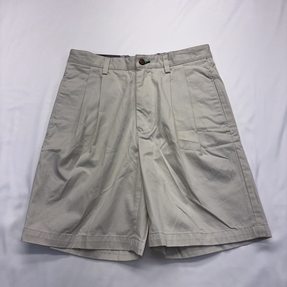Tommy Hilfiger Shorts Men's Size 30 Beige Chino Pleated Relaxed Fit NWT